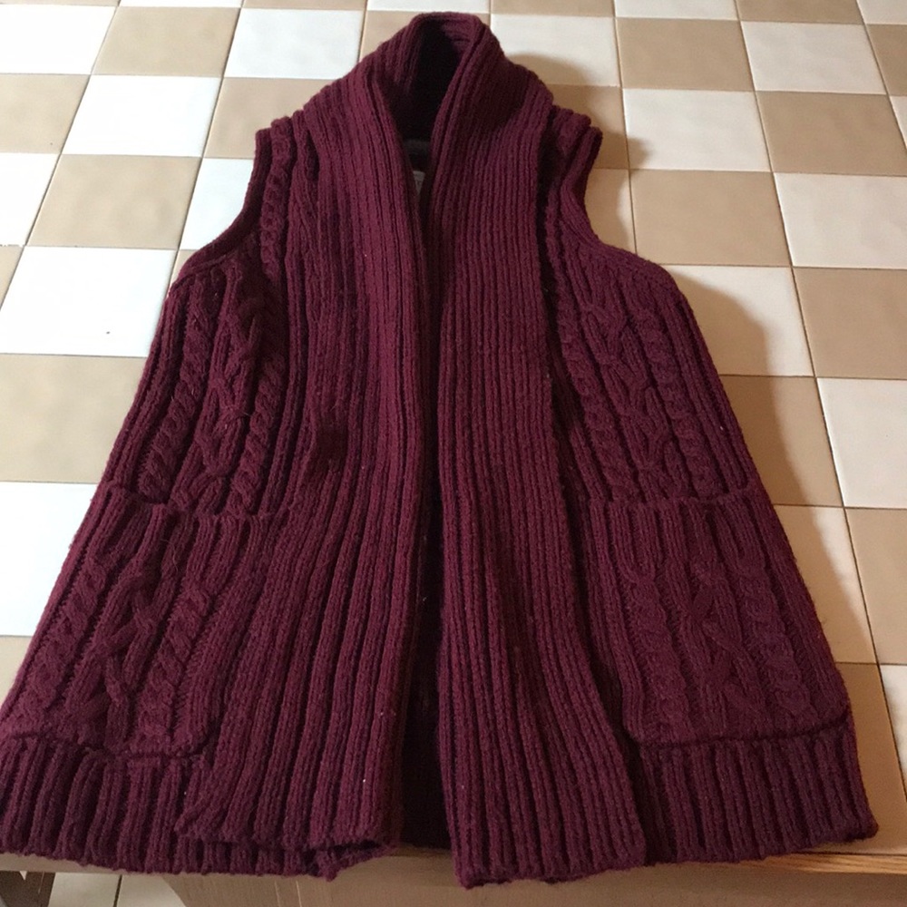 Maroon Collared Vest - image 1